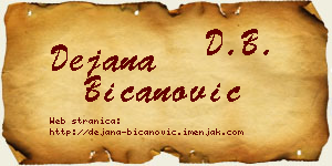 Dejana Bicanović vizit kartica